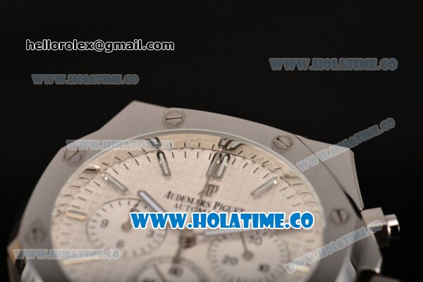 Audemars Piguet Royal Oak 41MM Chrono Miyota Quartz Full Steel with White Dial and Stick Markers - Click Image to Close